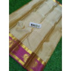 Sudarshan Cream Kanchipuram Silk Saree [सुदर्शन् काञ्चीपुरं कौशेय शाटिका]